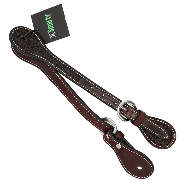 Wildfire Saddlery | Spur Straps 5/8" Rosewood Spider Stamp