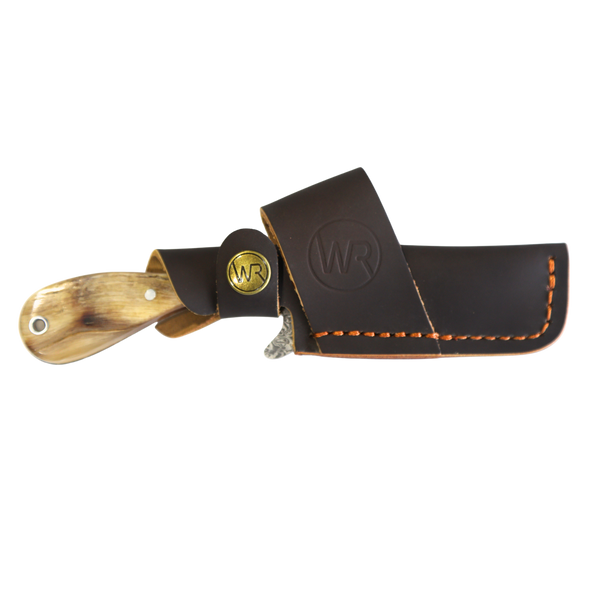 Rusted Nail Knives | Ram Horn | Ram Horn Damascus Bullcutter Knife