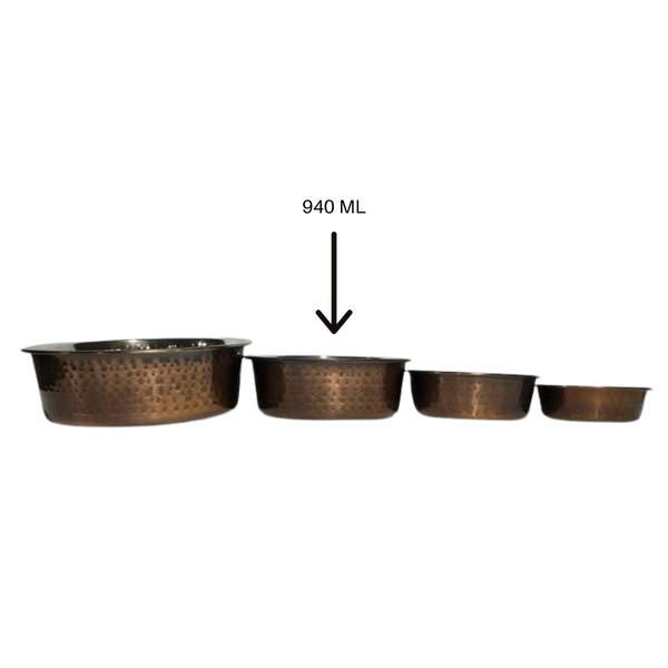 Leather Brothers | Antique Copper Hammered Dog Bowls