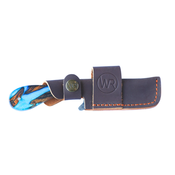 Rusted Nail Knives | Spring Branch | Acrylic Damascus Bullcutter Knife