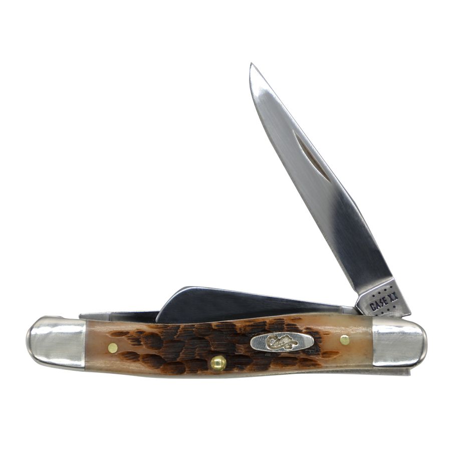 Case Knives | 00042 | Peach Seed Jig Amber Bone Medium Stockman