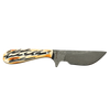 Rusted Nail Knives | Burnt Bone | Bone Damascus Ciervo Skinner Knife