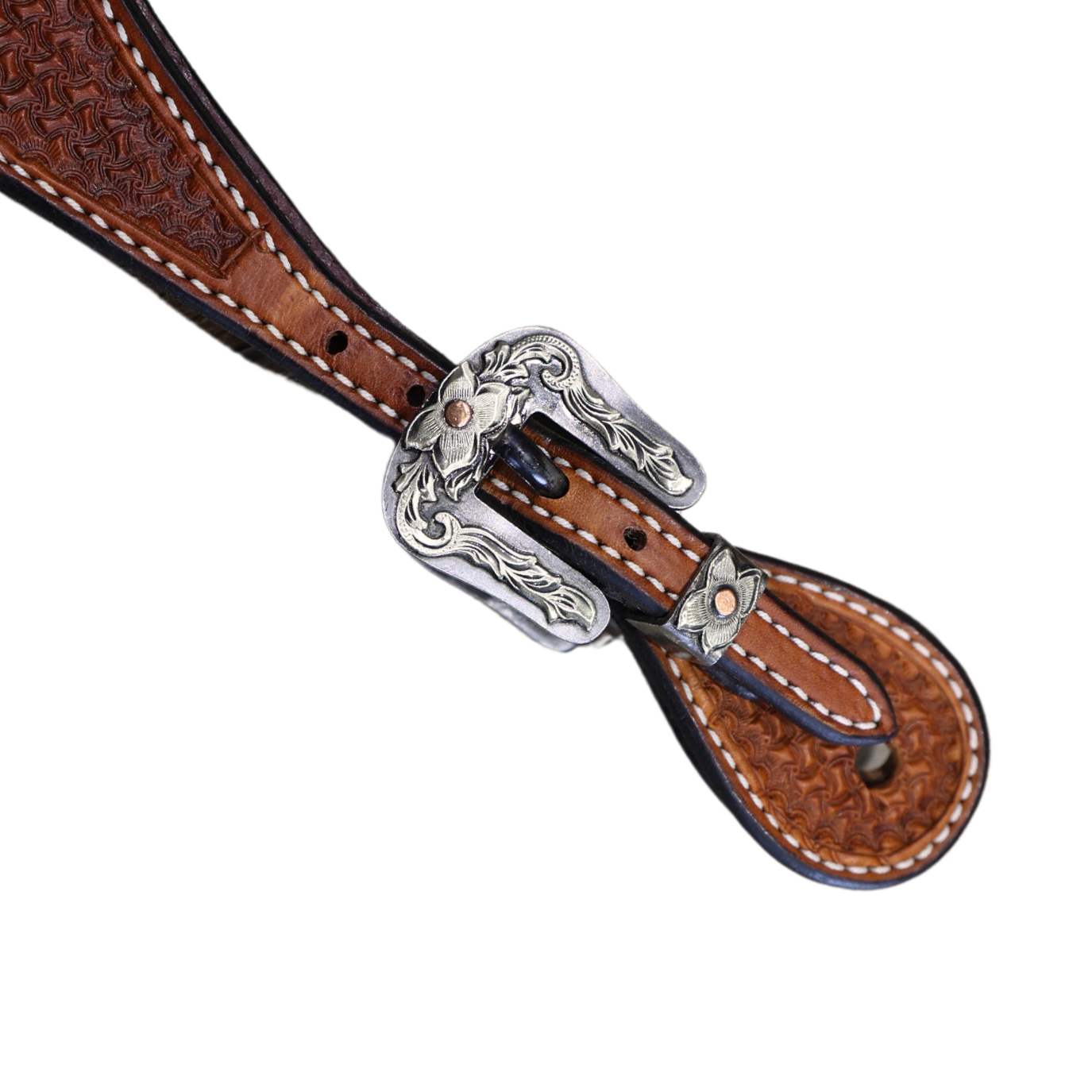 Wildfire Saddlery | Spur Straps Cowboy Mens Golden Spider Stamp with Custom Buckles