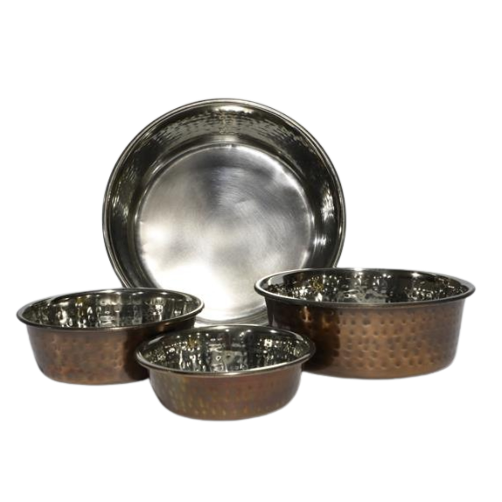 Leather Brothers | Antique Copper Hammered Dog Bowls