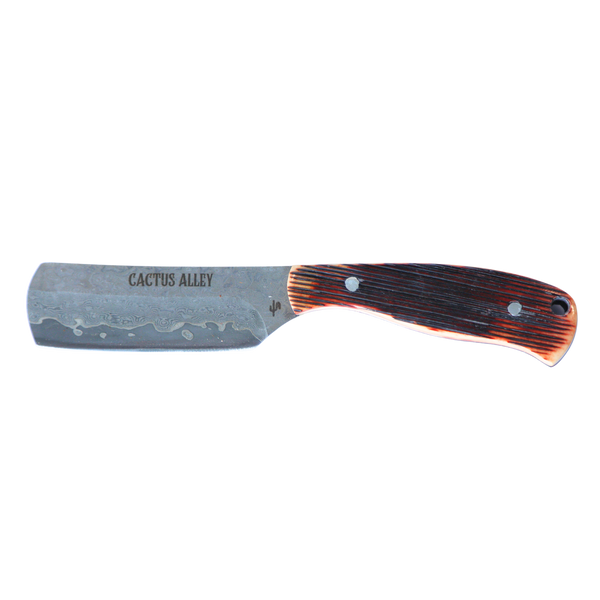 Rusted Nail Knives | Sawmill | Bone Damascus Cactus Alley Bullcutter Knife