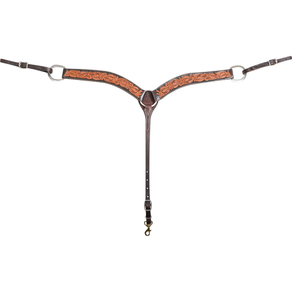 Martin Saddlery | 2" Breastcollar | Floral Tooled Dyed Edge
