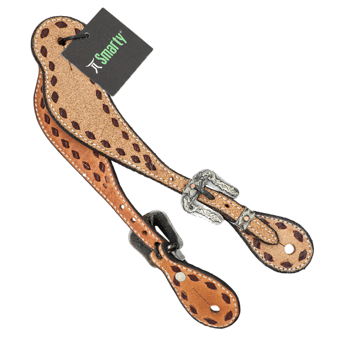 Wildfire Saddlery | Spur Straps Cowboy Mens Rosewood Spider Stamp