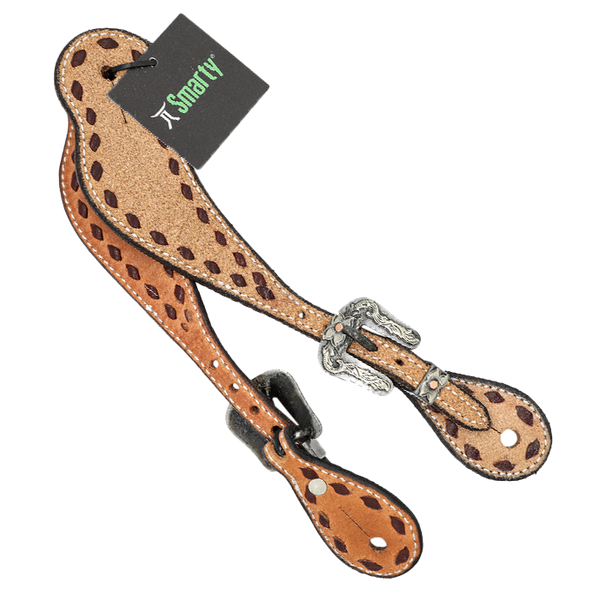 Wildfire Saddlery | Spur Straps Cowboy Mens Rosewood Spider Stamp