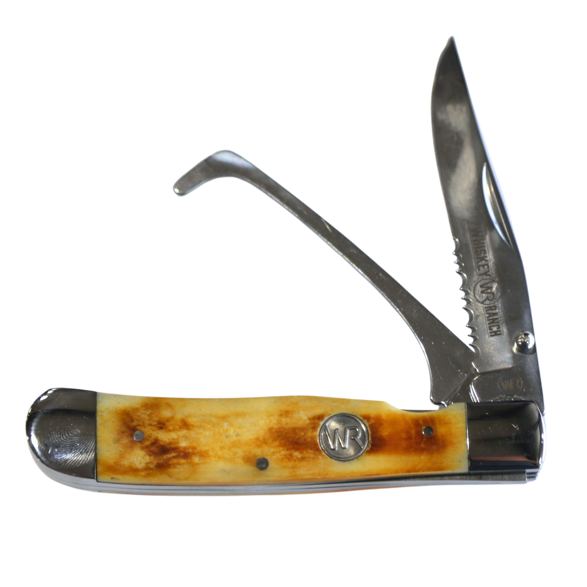 Rusted Nail Knives | Burnt Bone | Natural Bone w/ Clip | Hoofpick Knife