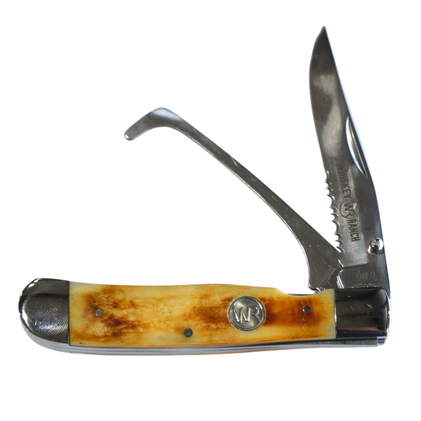 Rusted Nail Knives | Burnt Bone | Natural Bone w/ Clip | Hoofpick Knife