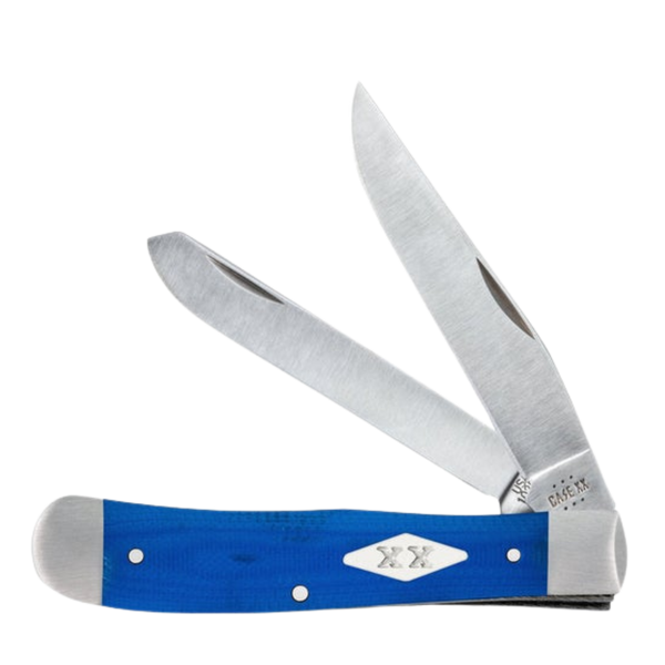 Case Knives | 16750 | Smooth Blue G-10 Trapper with XX Diamond shield