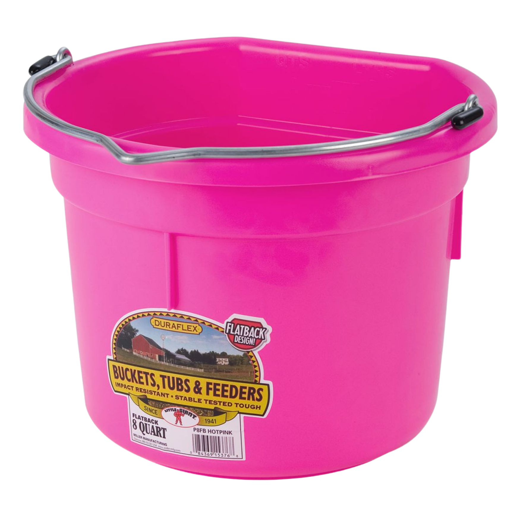 Duraflex | 8 Quart Plastic Pail | Flatback