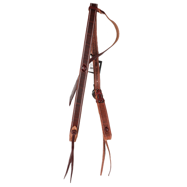 Wildfire Saddlery | 1" Headstall Slip Ear Chocolate Harness with Cowboy Knots