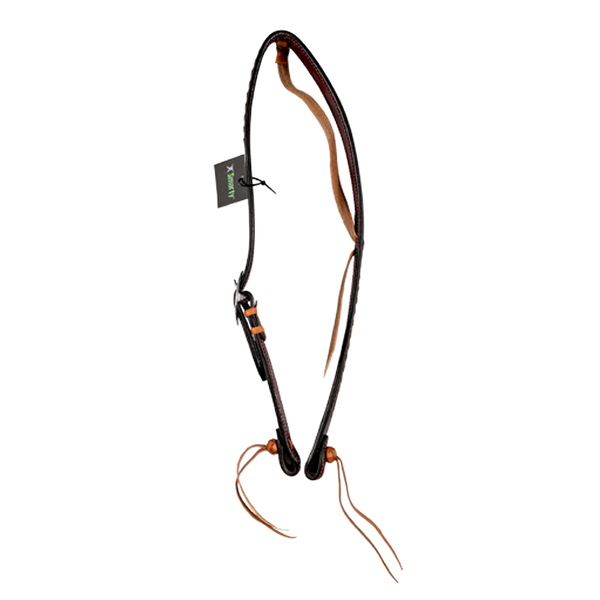 Wildfire Saddlery | Headstall Single Ear 5/8" Rosewood Spider Stamp