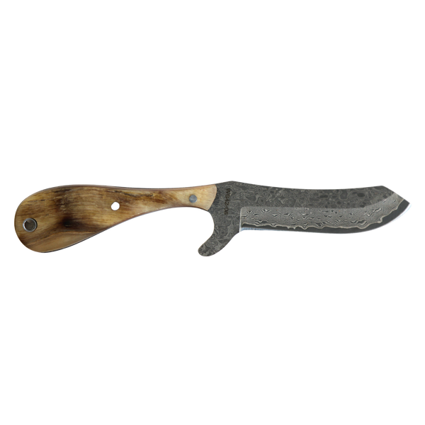 Rusted Nail Knives | Ram Horn | Ram Horn Damascus Bullcutter Knife