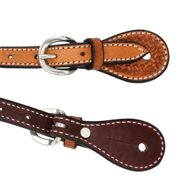 Wildfire Saddlery | Spur Straps 5/8" Golden Spider Stamp