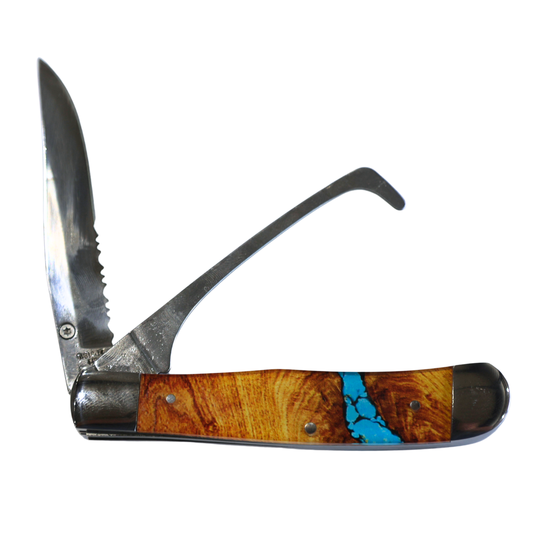 Rusted Nail Knives | Turquoise River | Acrylic Hoofpick Knife