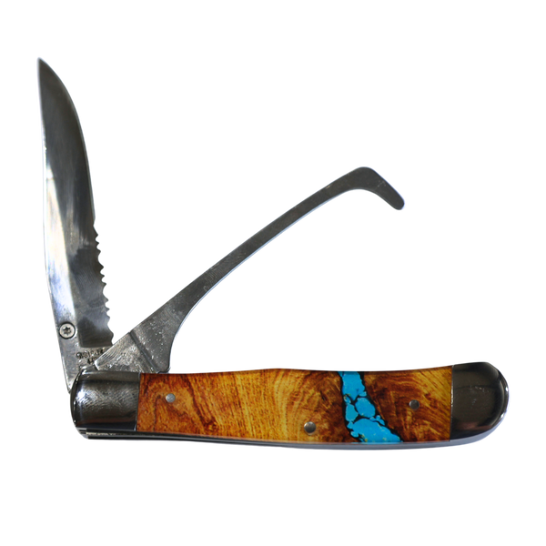 Rusted Nail Knives | Turquoise River | Acrylic Hoofpick Knife