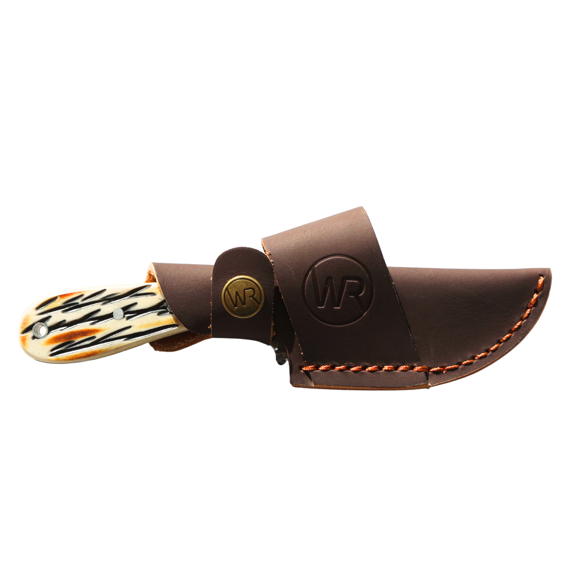 Rusted Nail Knives | Burnt Bone | Bone Damascus Ciervo Skinner Knife