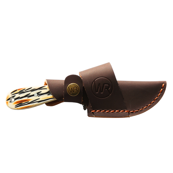 Rusted Nail Knives | Burnt Bone | Bone Damascus Ciervo Skinner Knife