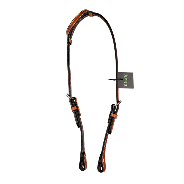 Wildfire Saddlery | Headstall Single Ear 5/8" Golden Spider Stamp
