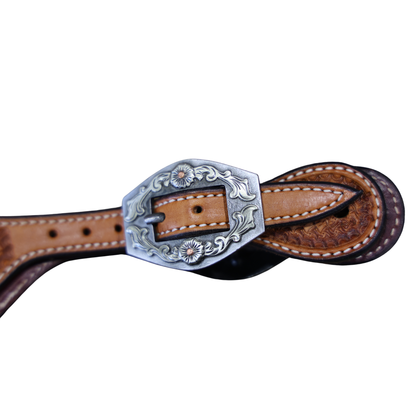 Wildfire Saddlery | Spur Straps Mens Buckaroo Golden Spider Stamp with Custom Buckles