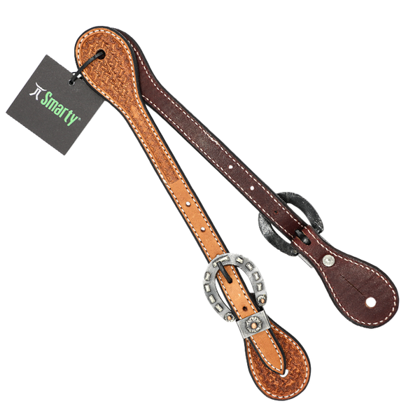 Wildfire Saddlery | Spur Straps 5/8" Golden Spider Stamp with Custom Buckles