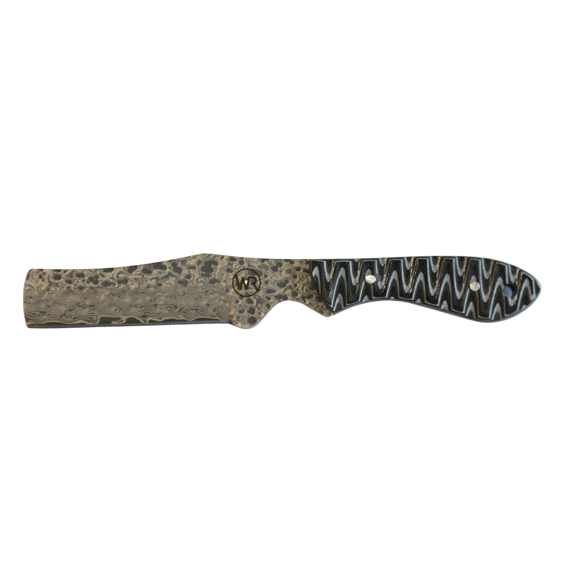Rusted Nail Knives | Brown Fang | G10 Damascus Bullcutter Knife