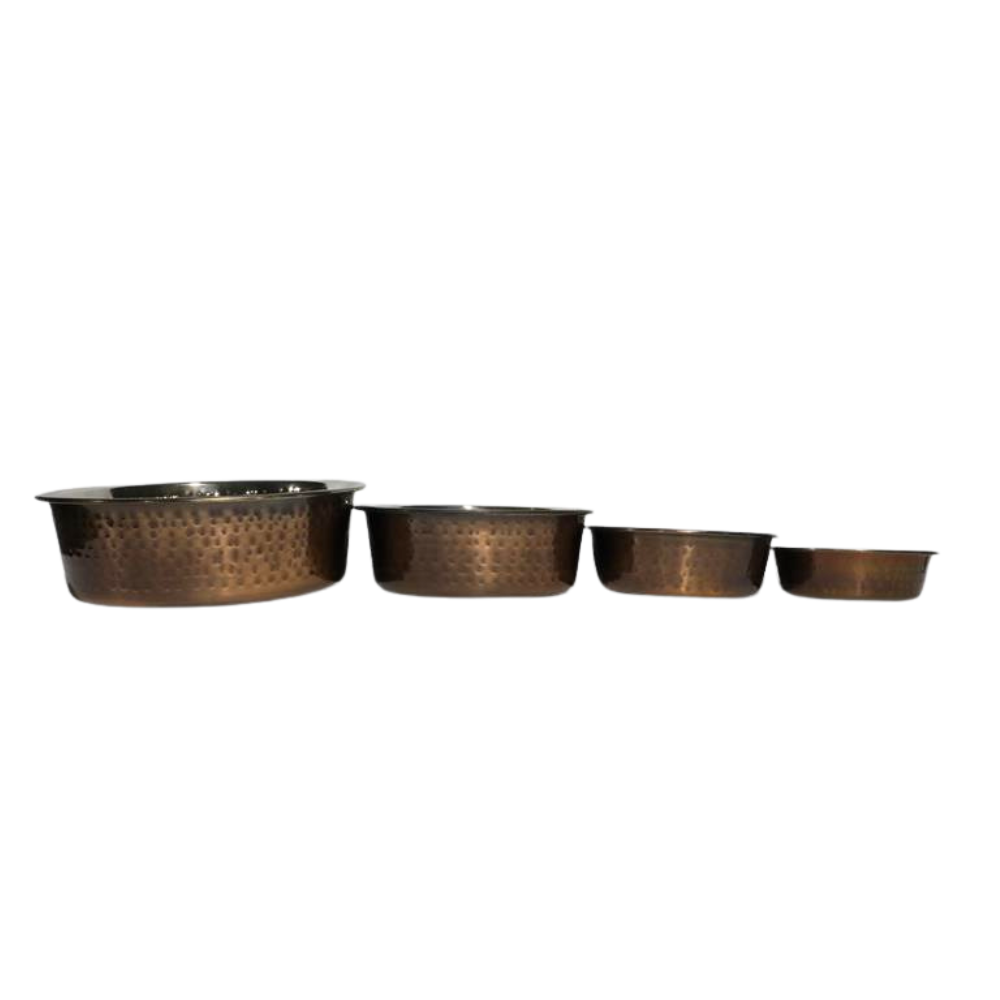 Leather Brothers | Antique Copper Hammered Dog Bowls