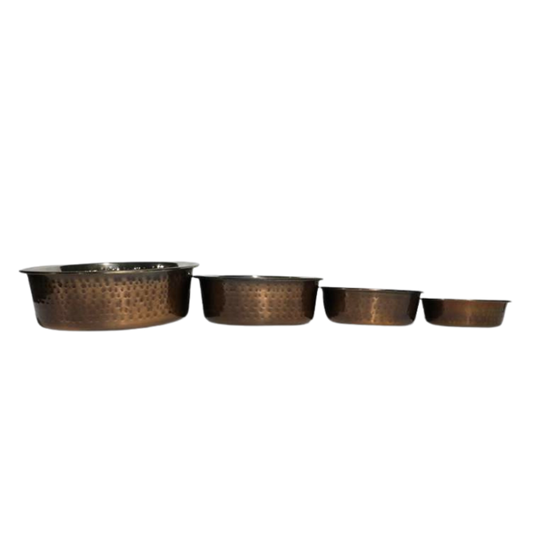 Leather Brothers | Antique Copper Hammered Dog Bowls