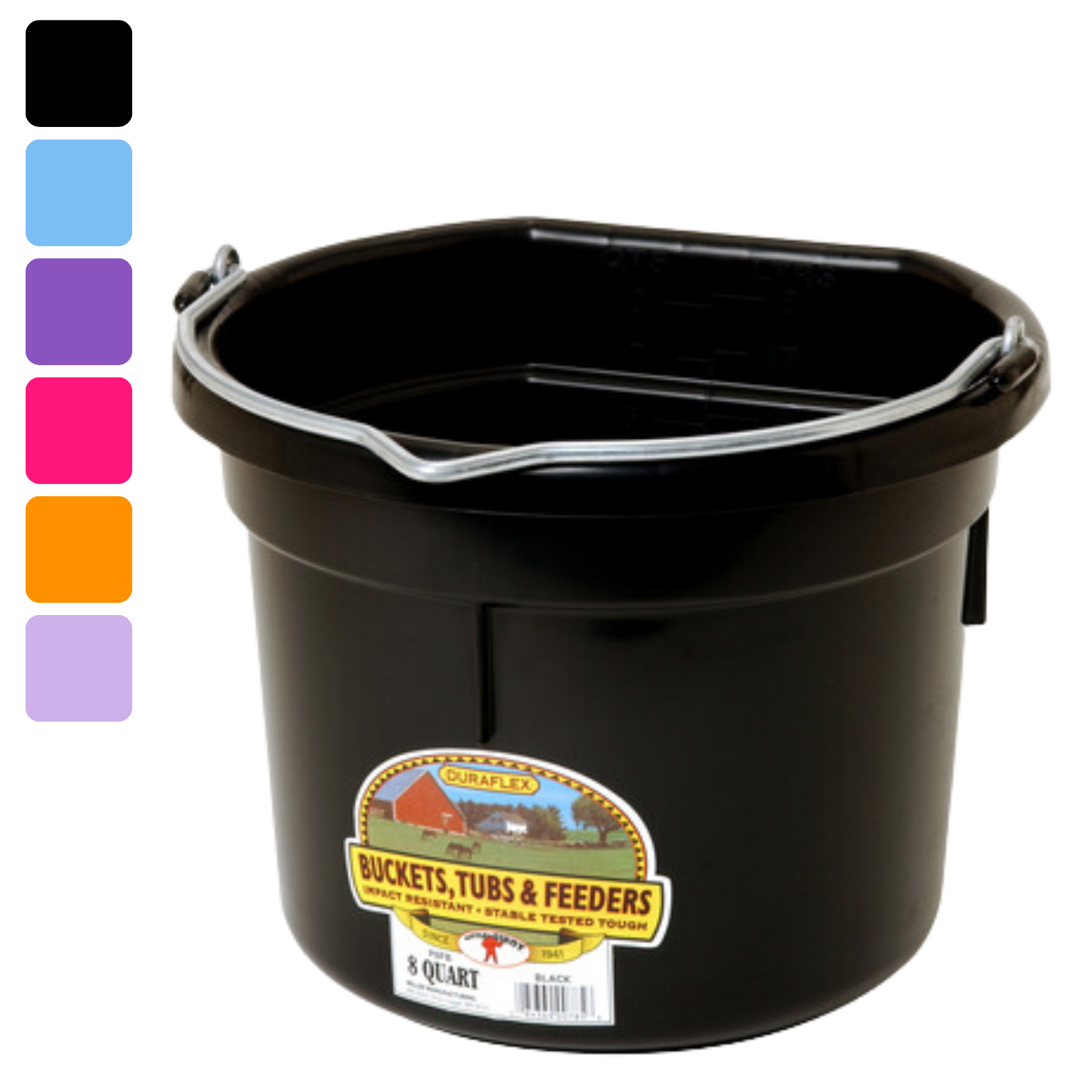Duraflex | 8 Quart Plastic Pail | Flatback
