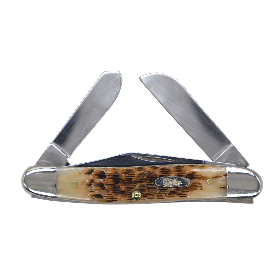 Case Knives | 00128 | Peach Seed Jig Amber Bone Stockman