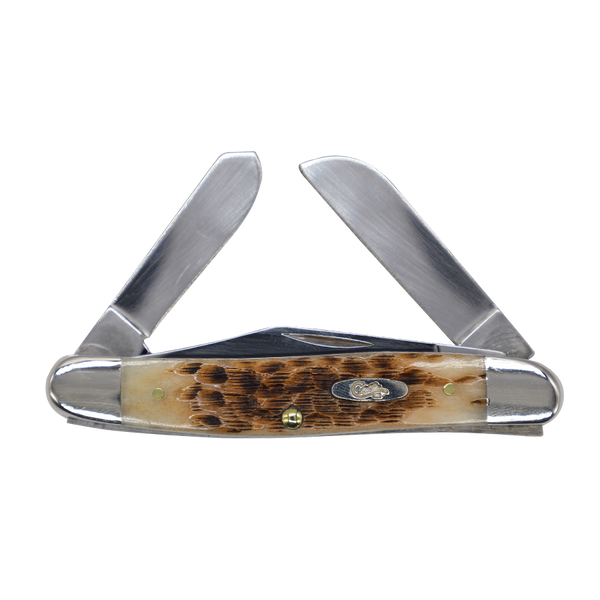 Case Knives | 00128 | Peach Seed Jig Amber Bone Stockman