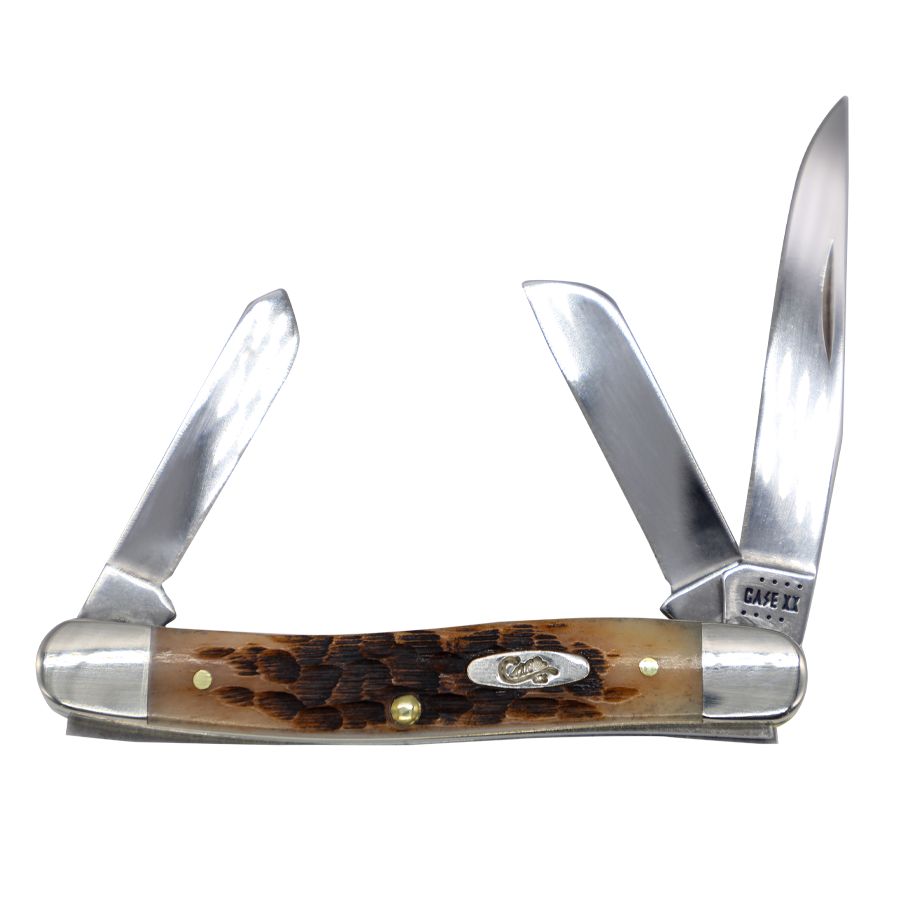 Case Knives | 00042 | Peach Seed Jig Amber Bone Medium Stockman