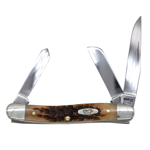 Case Knives | 00042 | Peach Seed Jig Amber Bone Medium Stockman