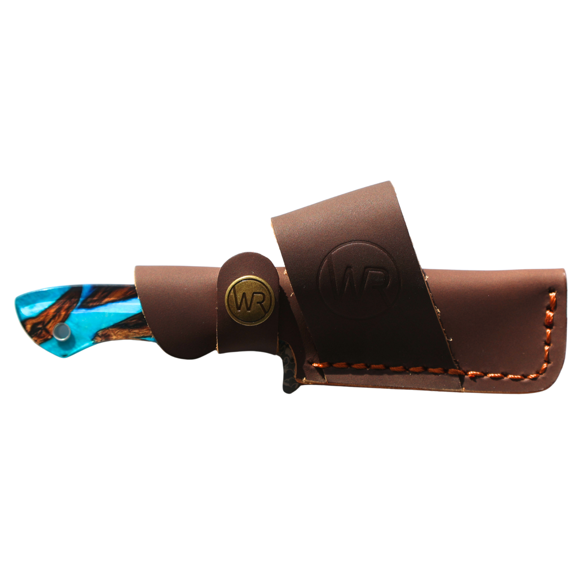 Rusted Nail Knives | Spring Branch | Acrylic Damascus Bullcutter Knife