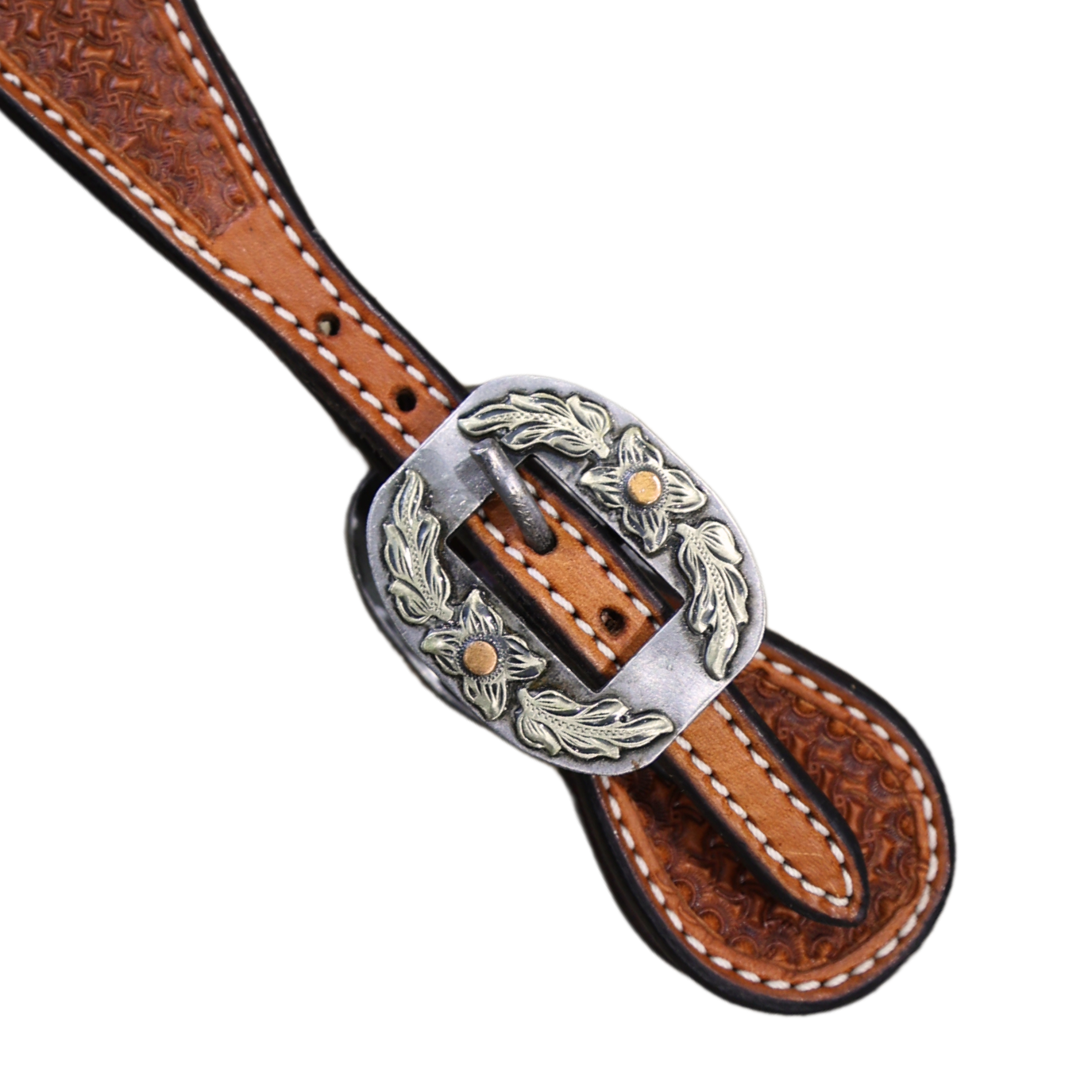 Wildfire Saddlery | Youth Spur Straps Cowboy Golden Spider Stamp with Custom Buckles