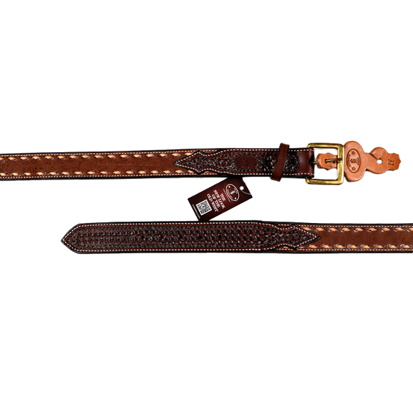 Texas Saddlery | Chocolate Buckstitch Combo Belt