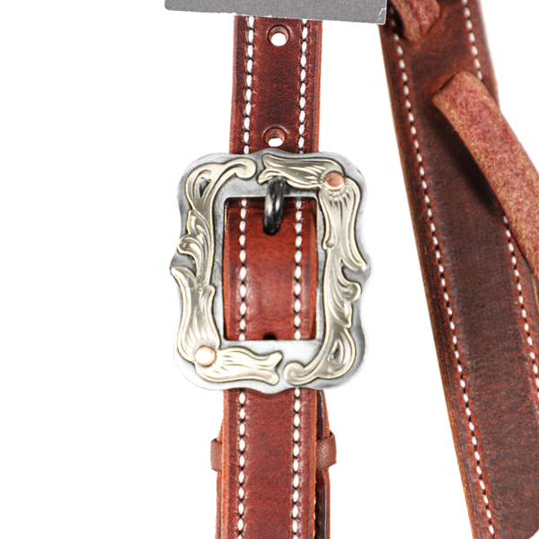 Wildfire Saddlery | 1" Headstall Slip Ear Chocolate Harness with Cowboy Knots & Custom Buckles
