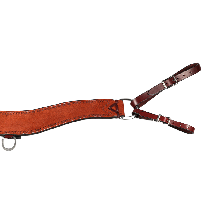 Wildfire Saddlery | 3-1/2 Tripping Breast Collar Rosewood Roughout Rope Border