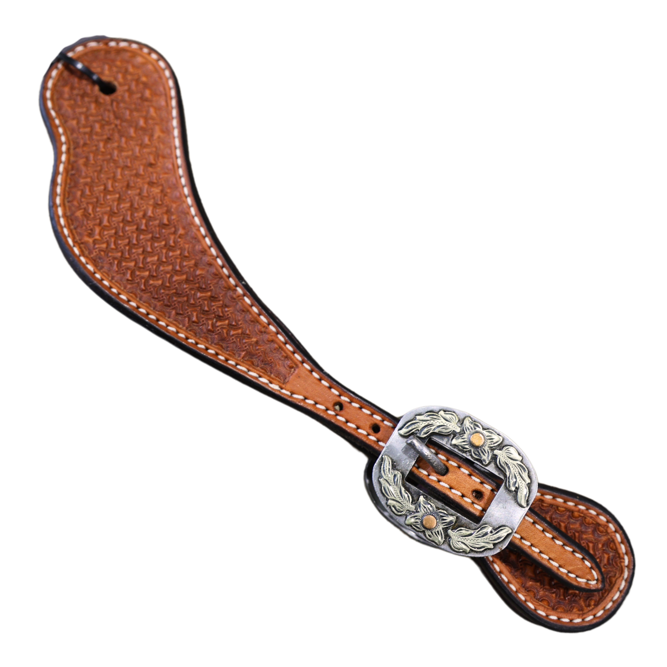 Wildfire Saddlery | Youth Spur Straps Cowboy Golden Spider Stamp with Custom Buckles