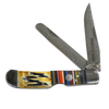 Rusted Nail Knives | Bandito | G10 Bone Damascus Trapper Bullcutter