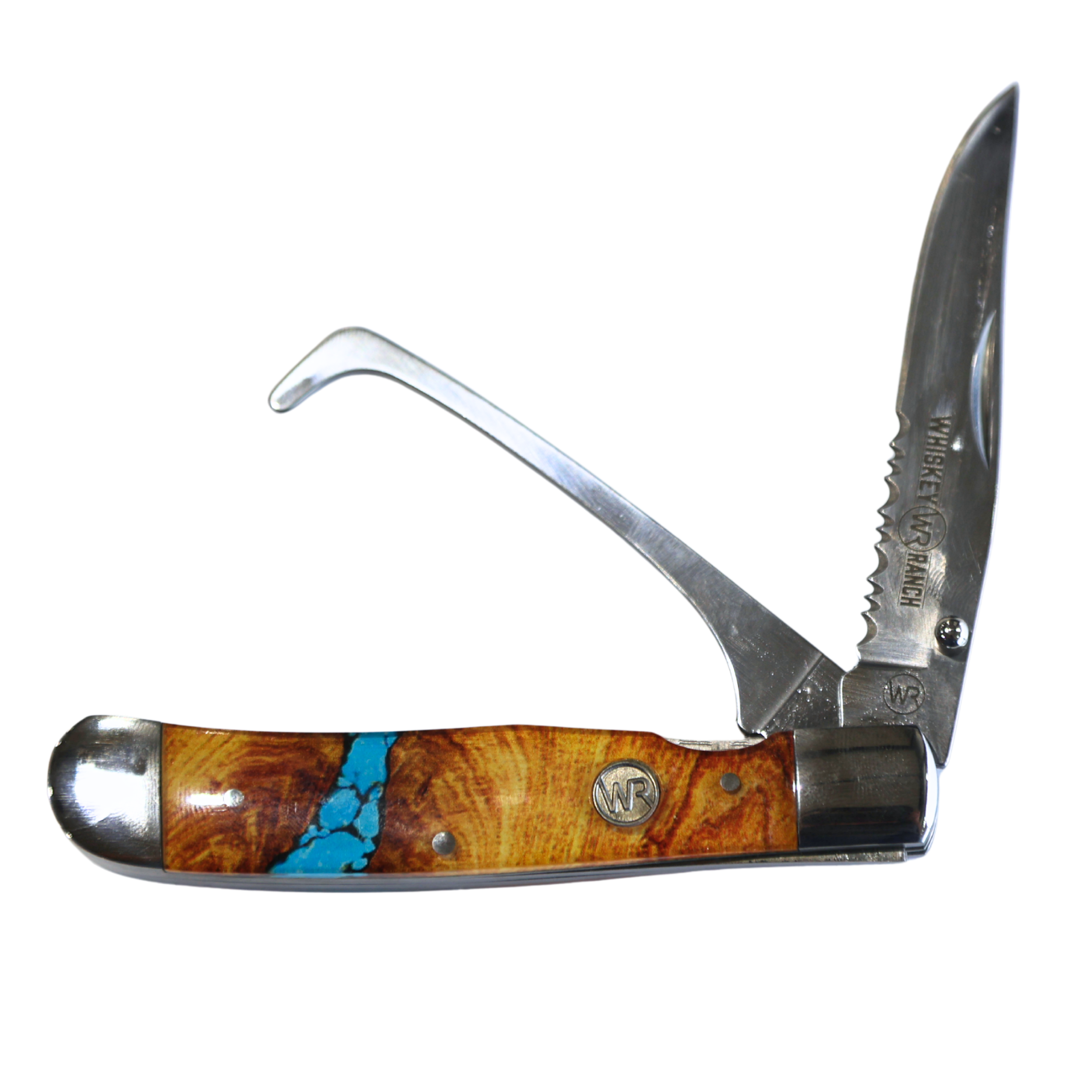 Rusted Nail Knives | Turquoise River | Acrylic Hoofpick Knife