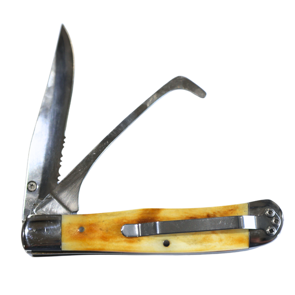 Rusted Nail Knives | Burnt Bone | Natural Bone w/ Clip | Hoofpick Knife