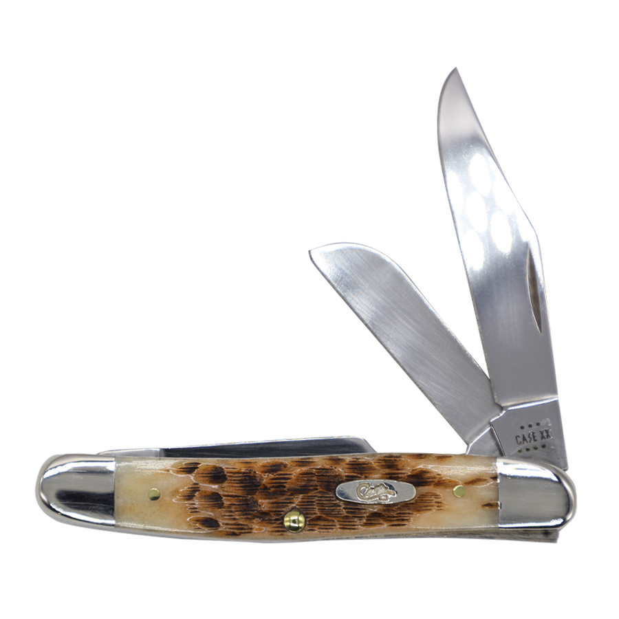 Case Knives | 00128 | Peach Seed Jig Amber Bone Stockman
