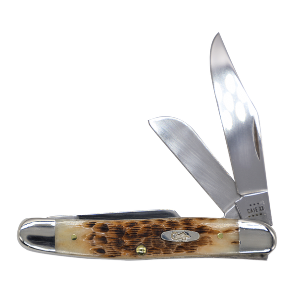 Case Knives | 00128 | Peach Seed Jig Amber Bone Stockman
