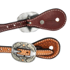 Wildfire Saddlery | Spur Straps Cowboy Mens Golden Spider Stamp with Custom Buckles