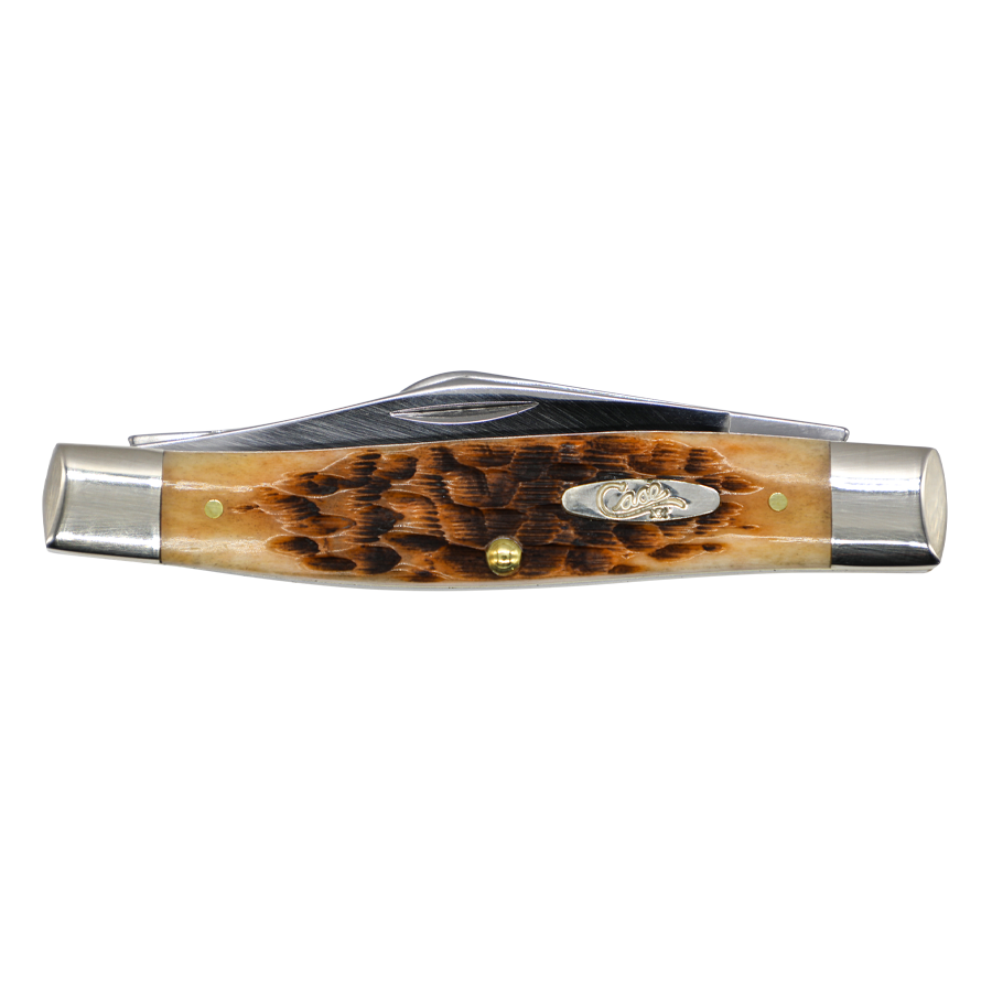 Case Knives | 00204 | Peach Seed Jig Amber Bone CS Large Stockman