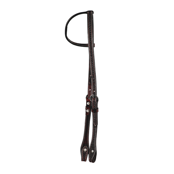 Wildfire Saddlery | Headstall Single Ear 5/8" Rosewood Spider Stamp