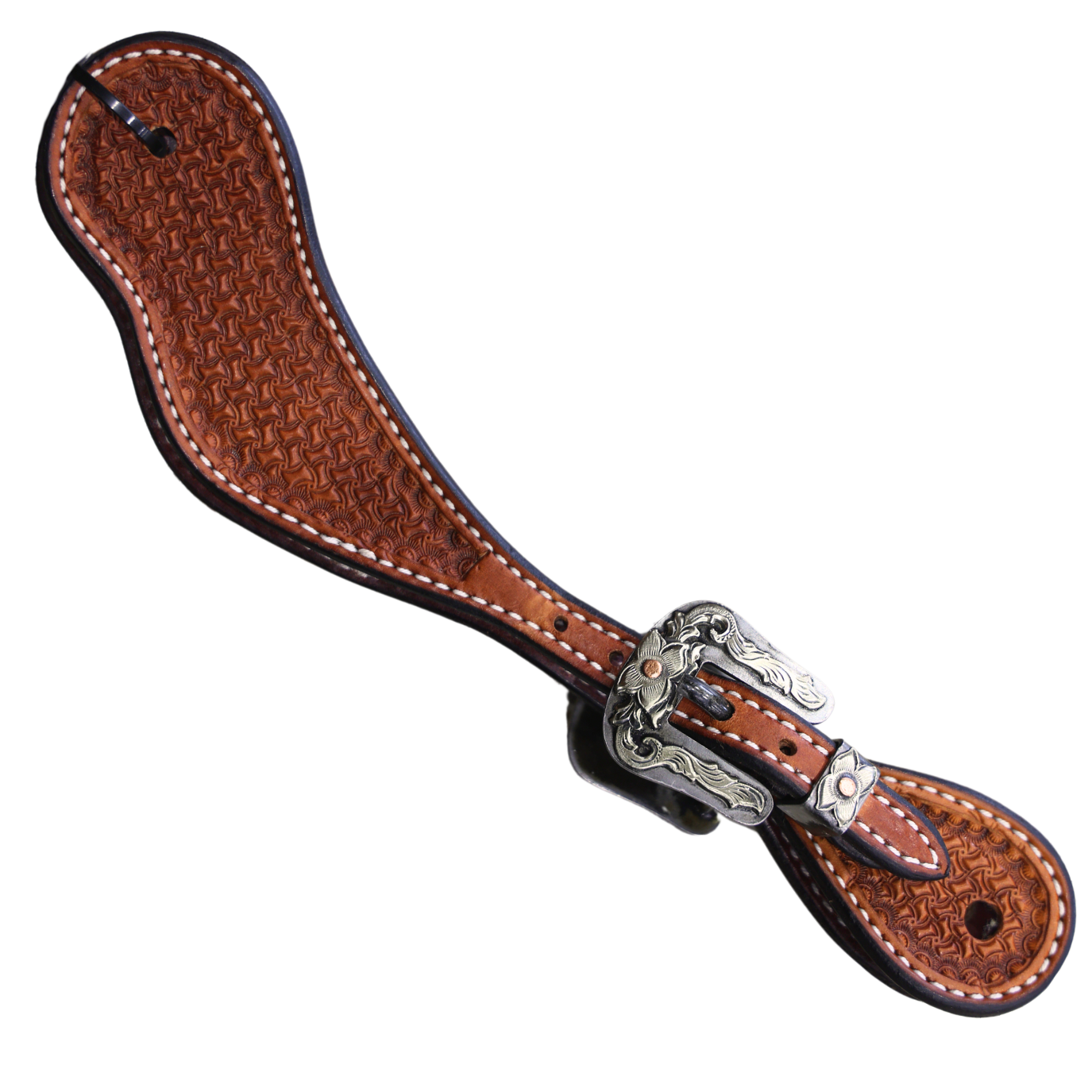 Wildfire Saddlery | Youth Spur Straps Cowboy Golden Spider Stamp with Custom Buckles